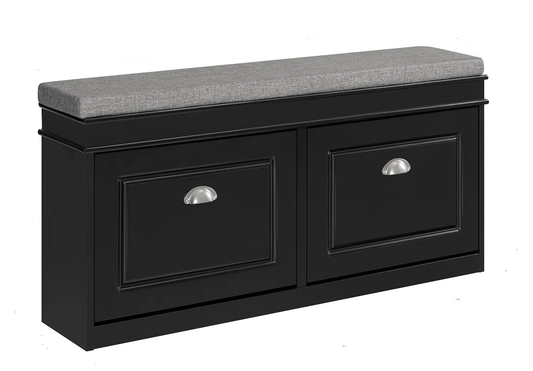Mara Black Storage Bench