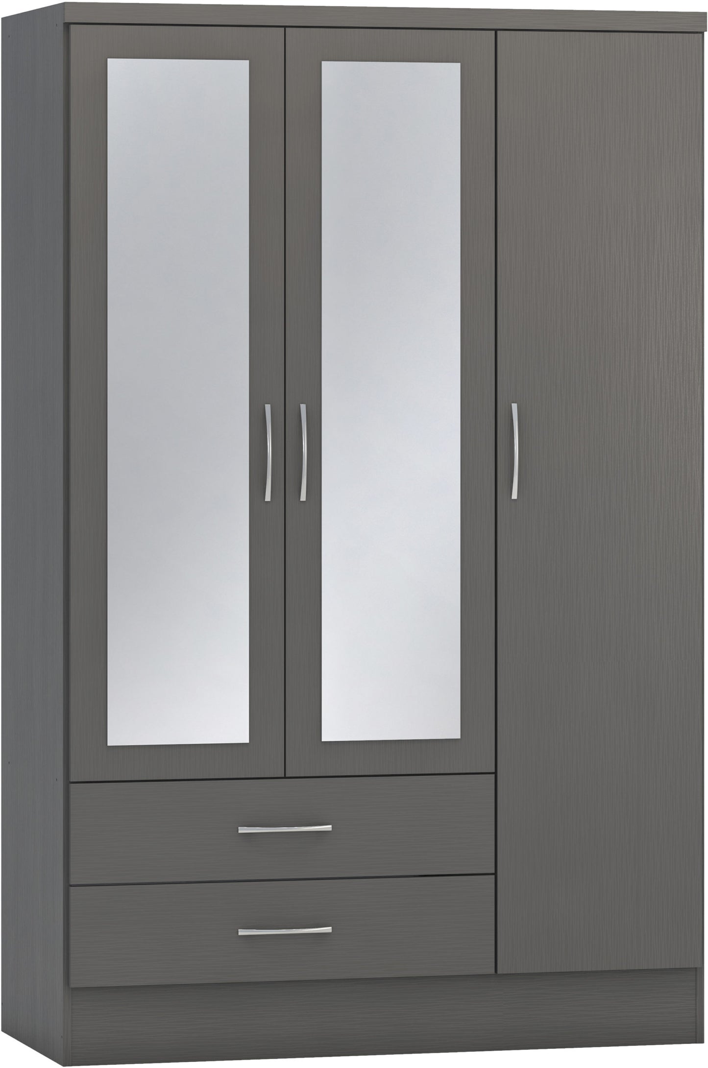 NVD 3 Door 2 Drawer Mirrored Wardrobe