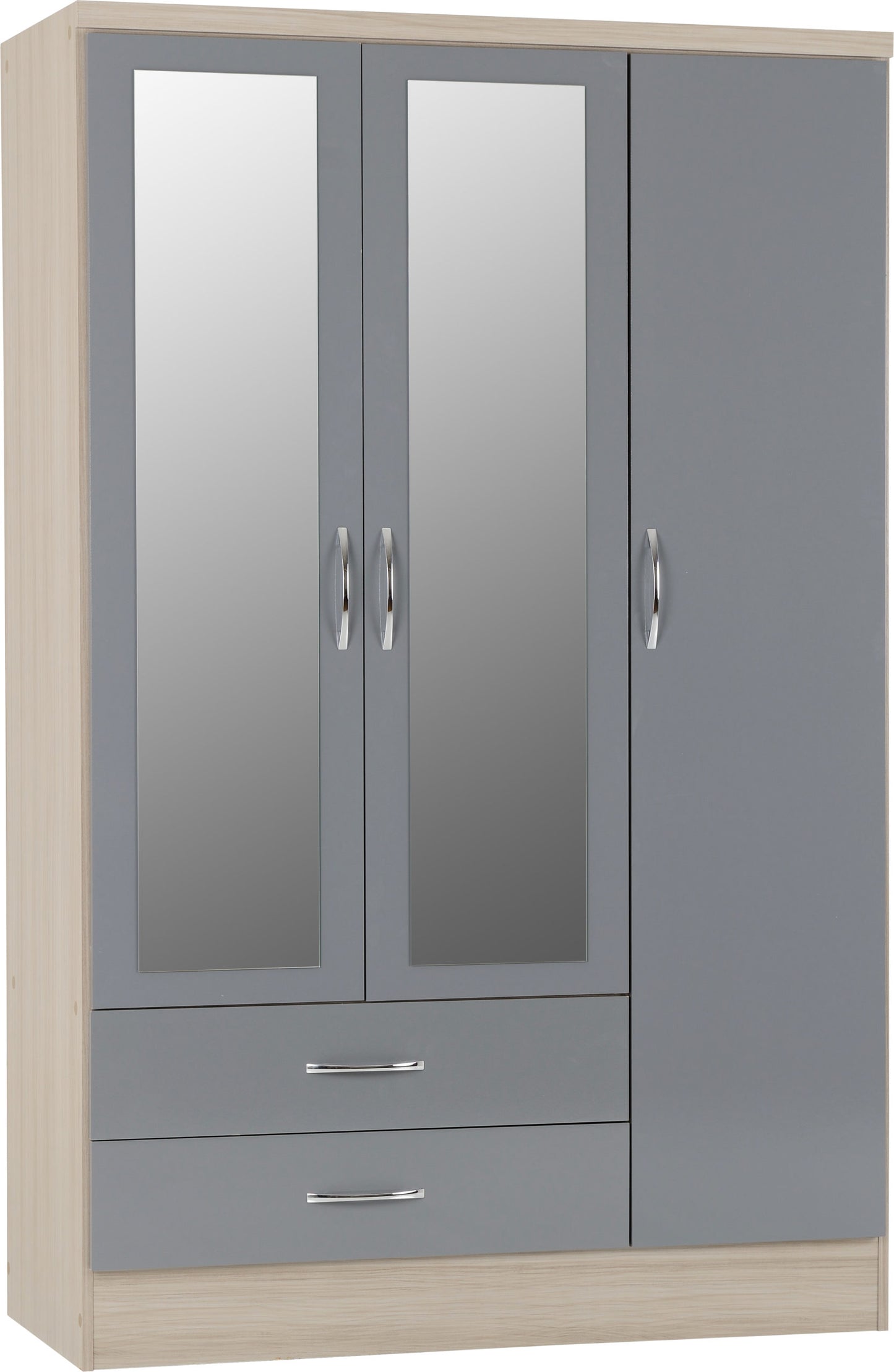 NVD 3 Door 2 Drawer Mirrored Wardrobe