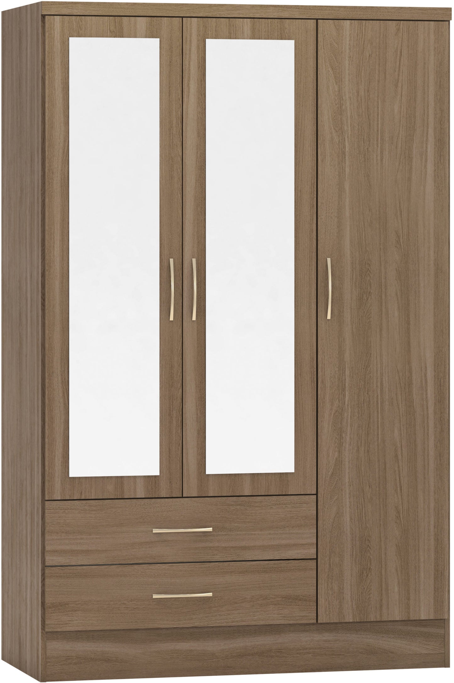 NVD 3 Door 2 Drawer Mirrored Wardrobe