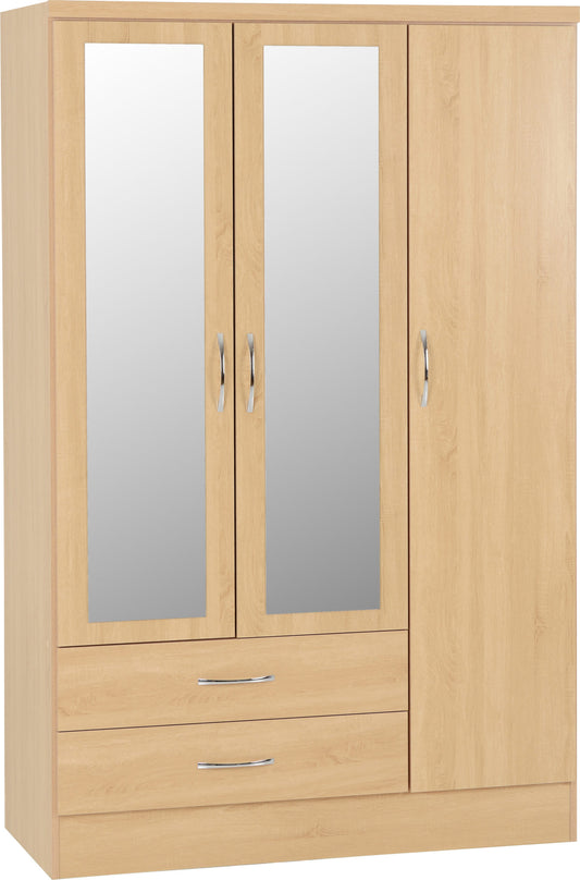 NVD 3 Door 2 Drawer Mirrored Wardrobe