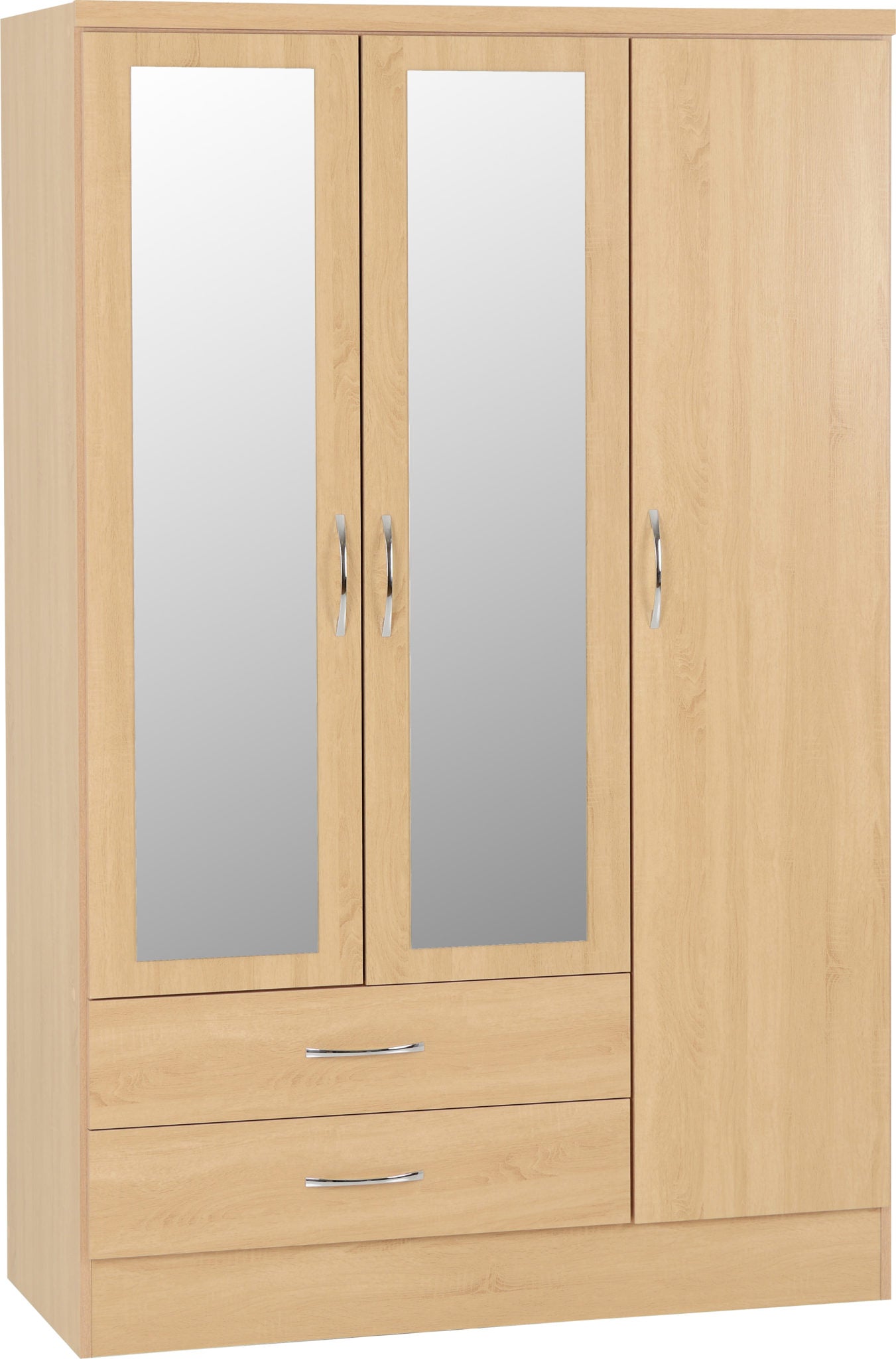 NVD 3 Door 2 Drawer Mirrored Wardrobe