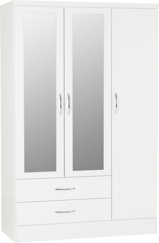 NVD 3 Door 2 Drawer Mirrored Wardrobe