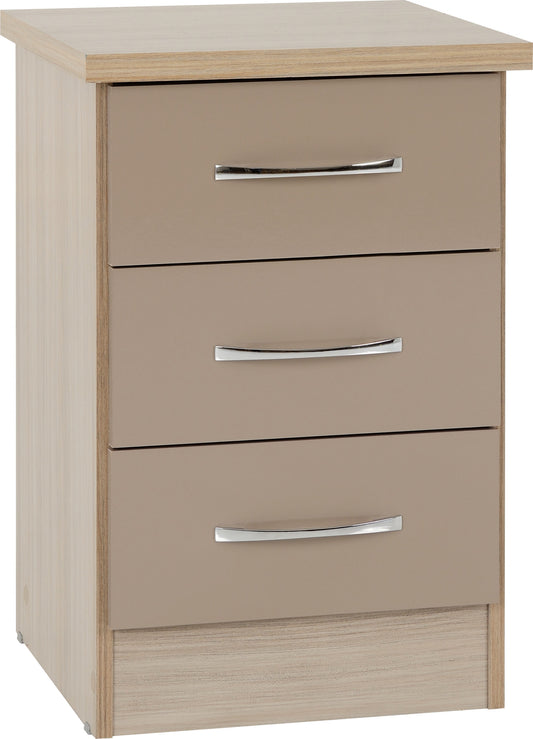 NVD 3 Drawer Bedside