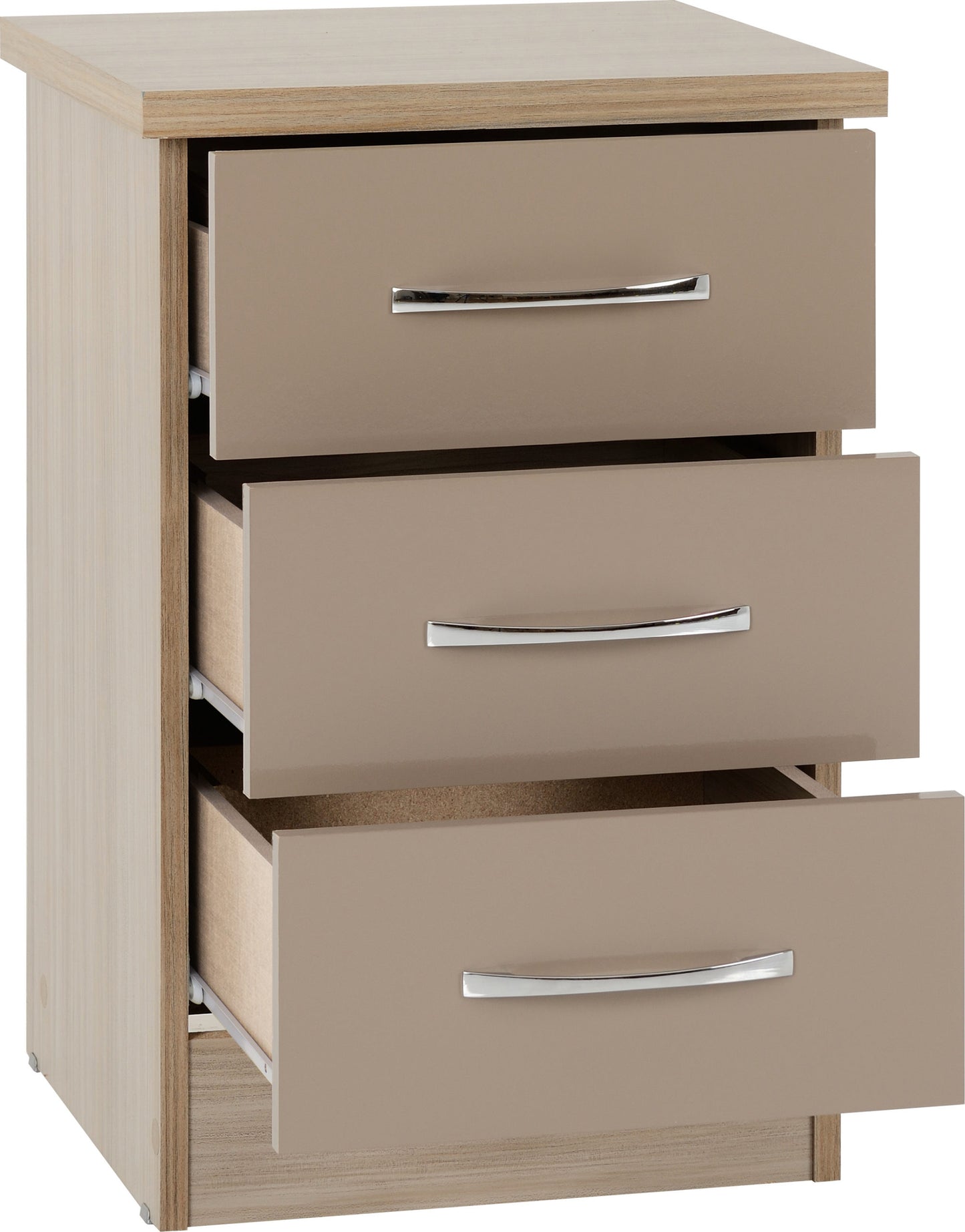 NVD 3 Drawer Bedside