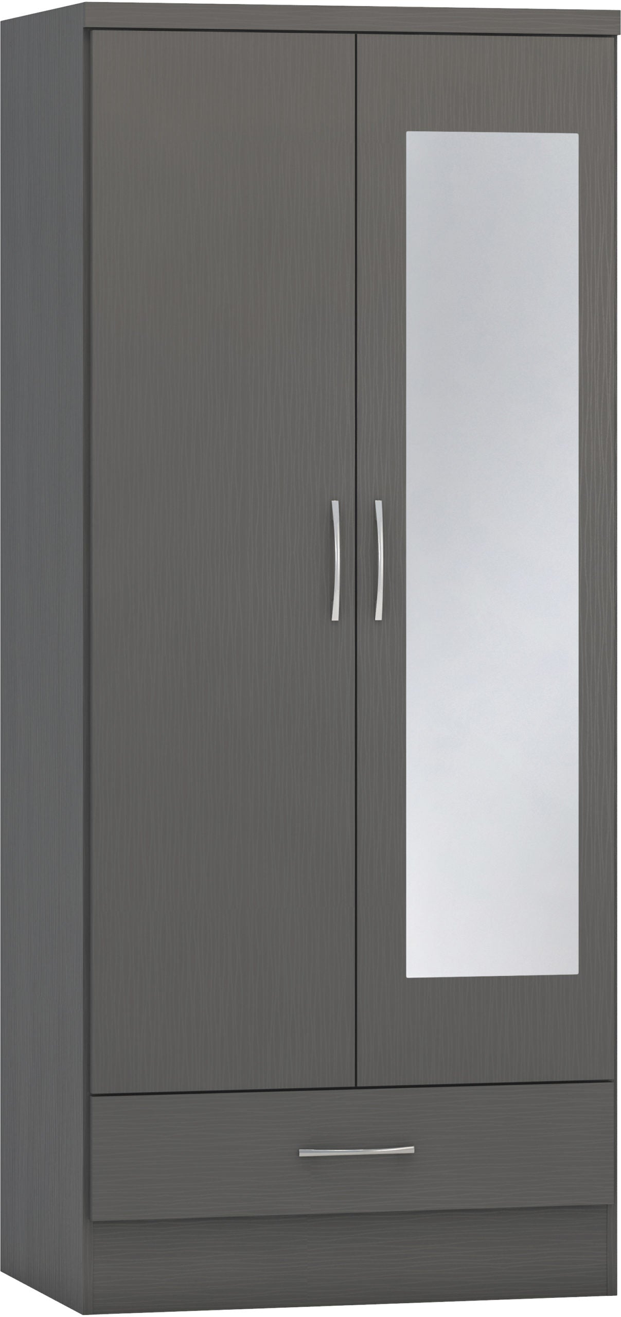 NVD Mirrored 2 Door 1 Drawer Wardrobe