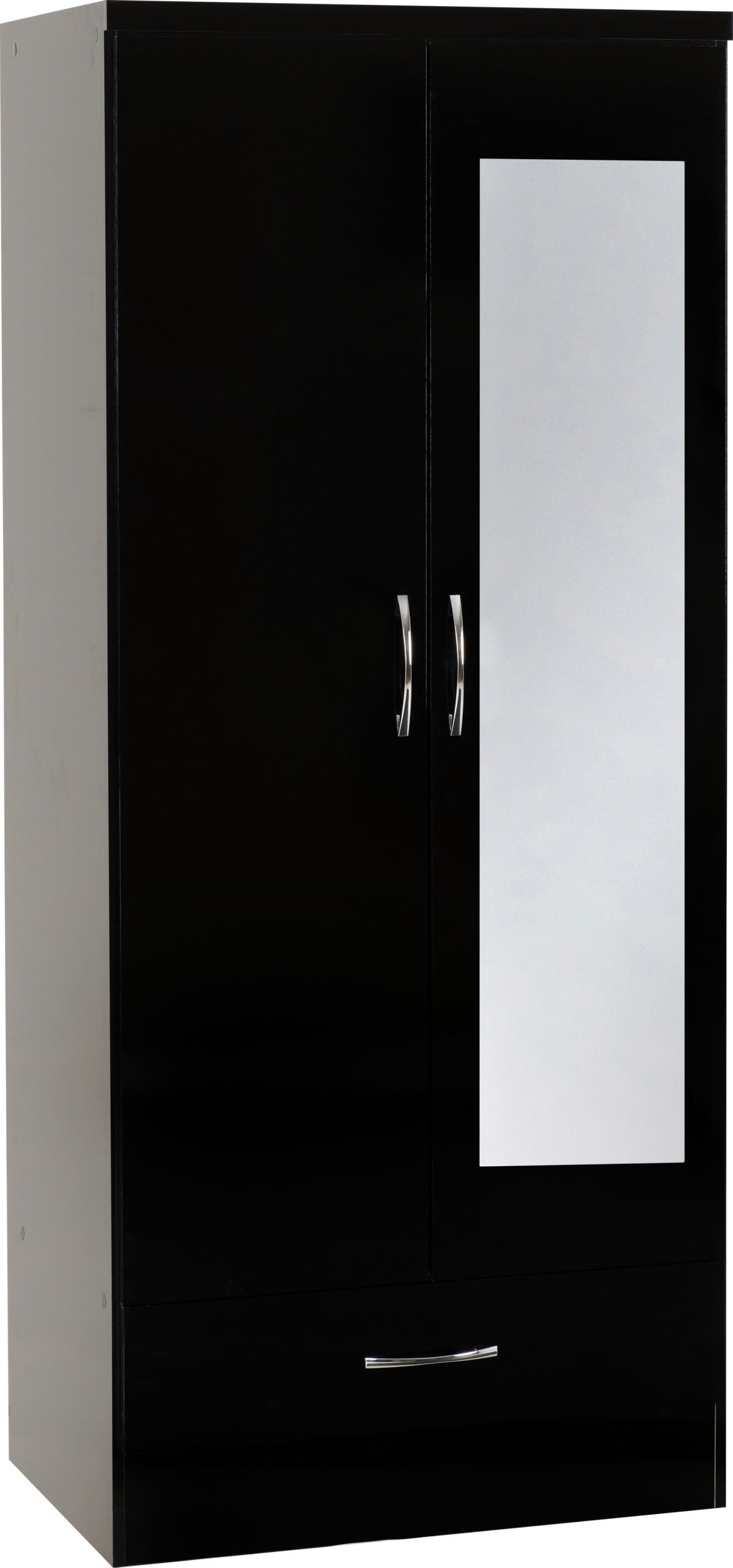 NVD Mirrored 2 Door 1 Drawer Wardrobe