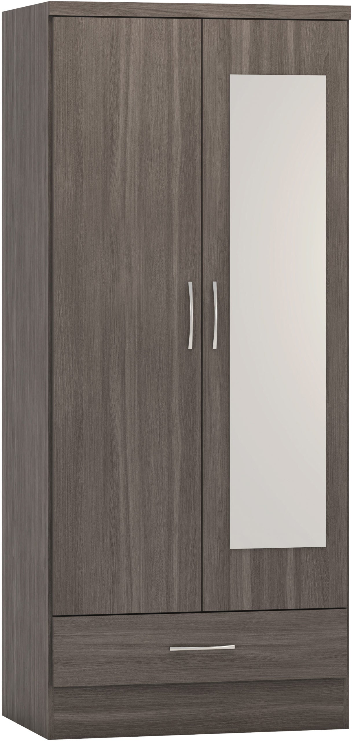 NVD Mirrored 2 Door 1 Drawer Wardrobe