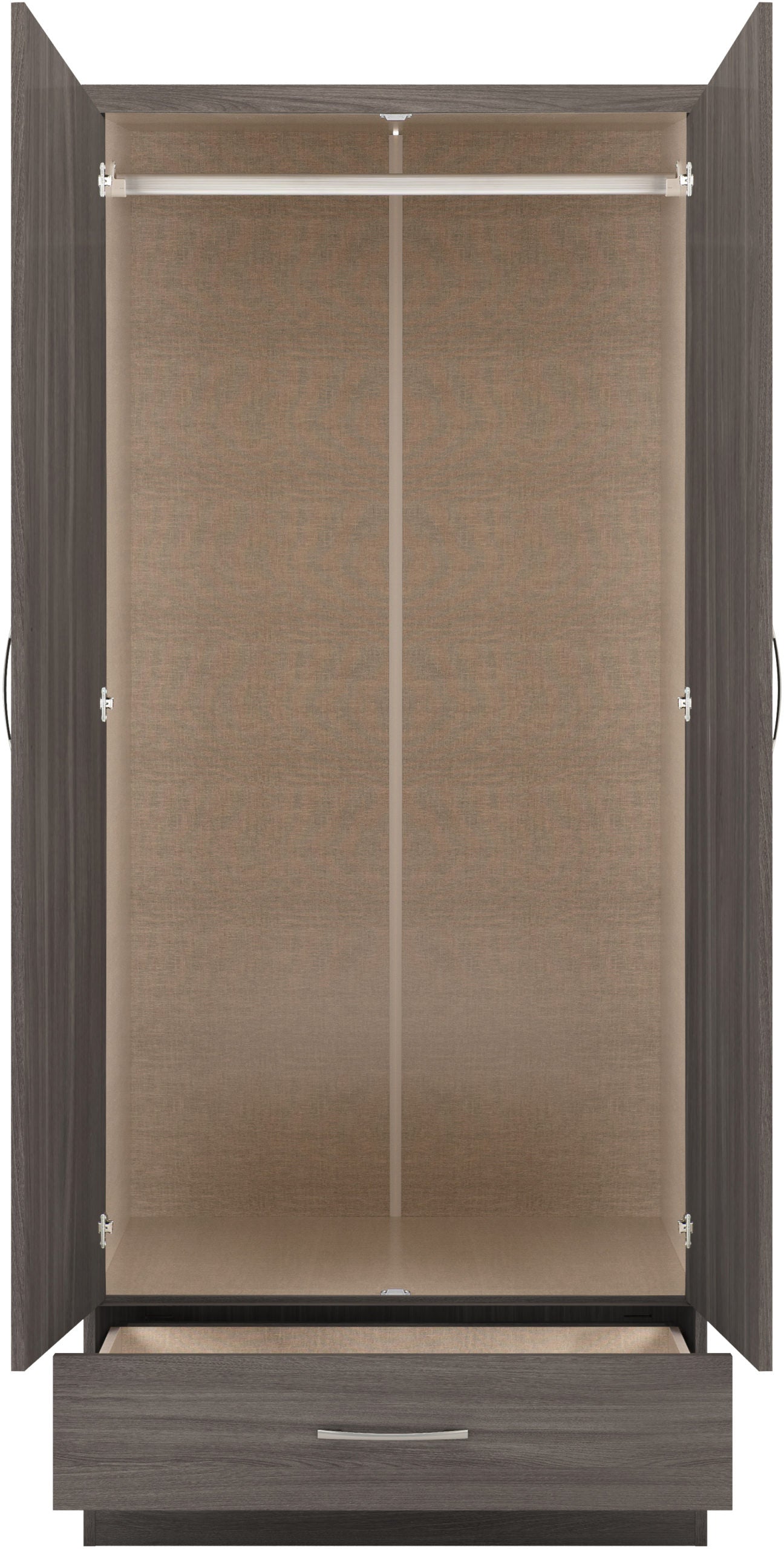 NVD Mirrored 2 Door 1 Drawer Wardrobe
