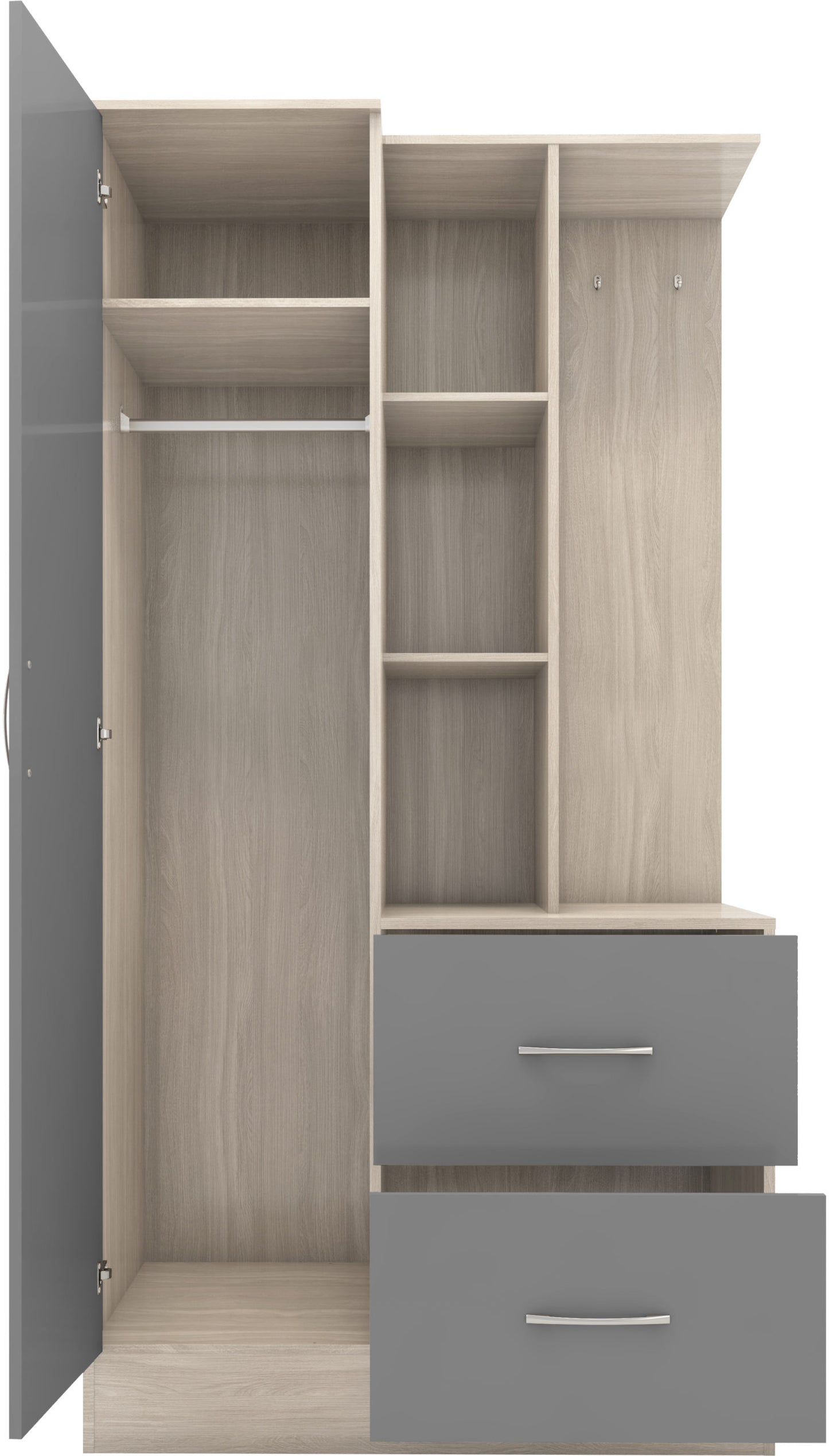 NVD Mirrored Open Shelf Wardrobe