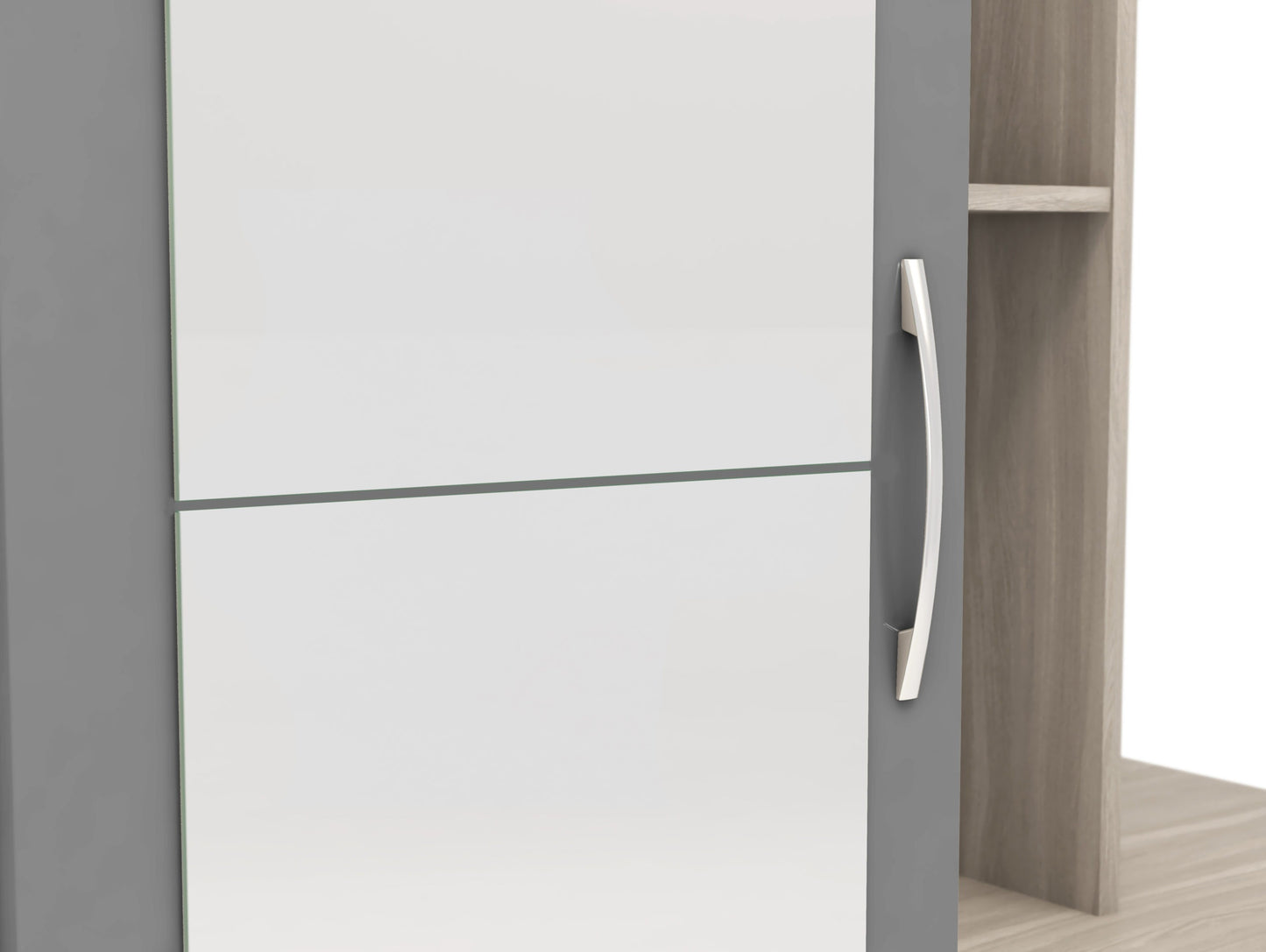 NVD Mirrored Open Shelf Wardrobe
