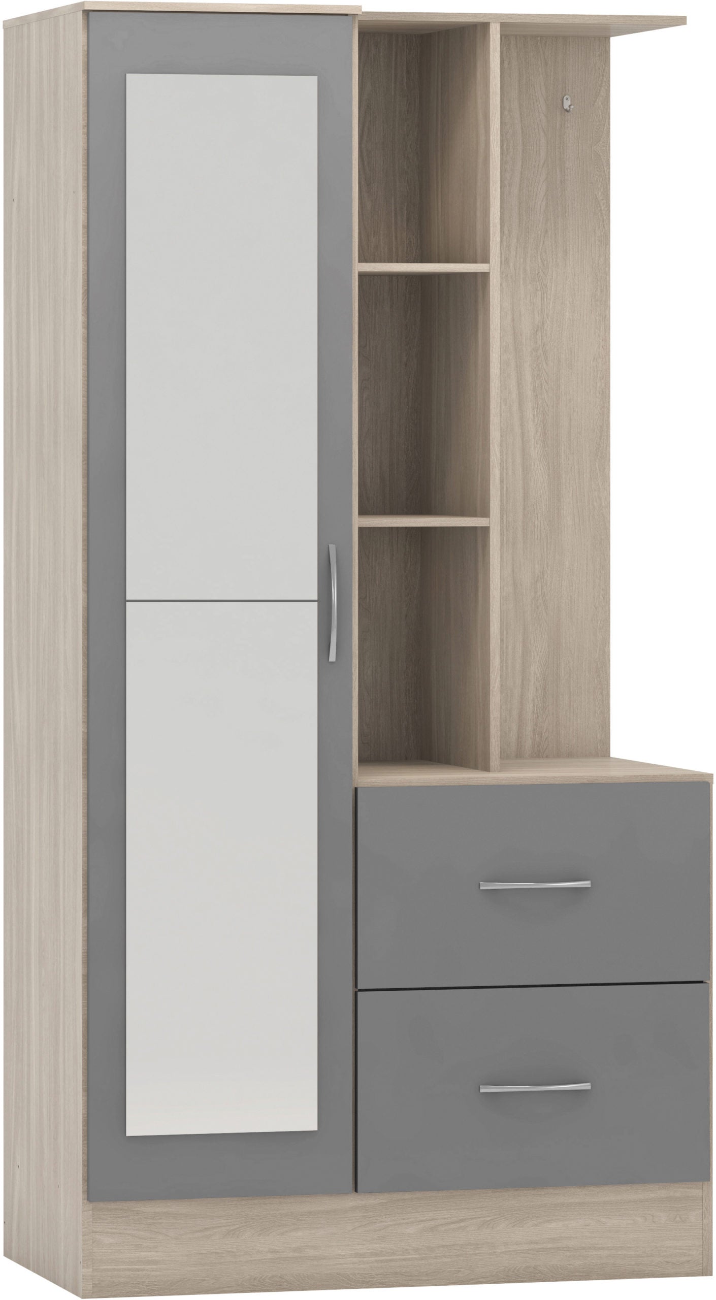 NVD Mirrored Open Shelf Wardrobe