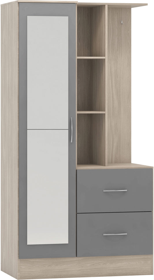 NVD Mirrored Open Shelf Wardrobe