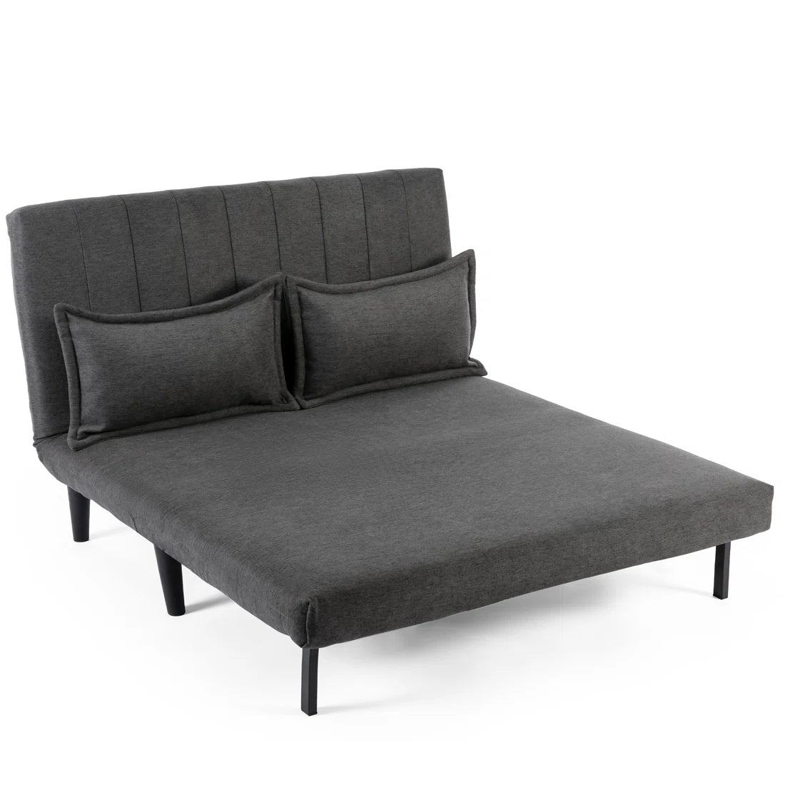 Harry 2 Seat Charcoal Linen Fold Out Sofa Bed