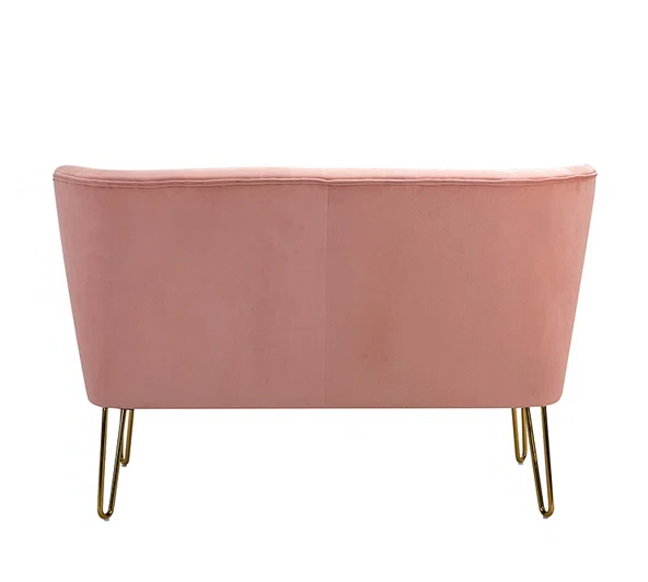 Naomi 2 Seat Pink Velvet Loveseat