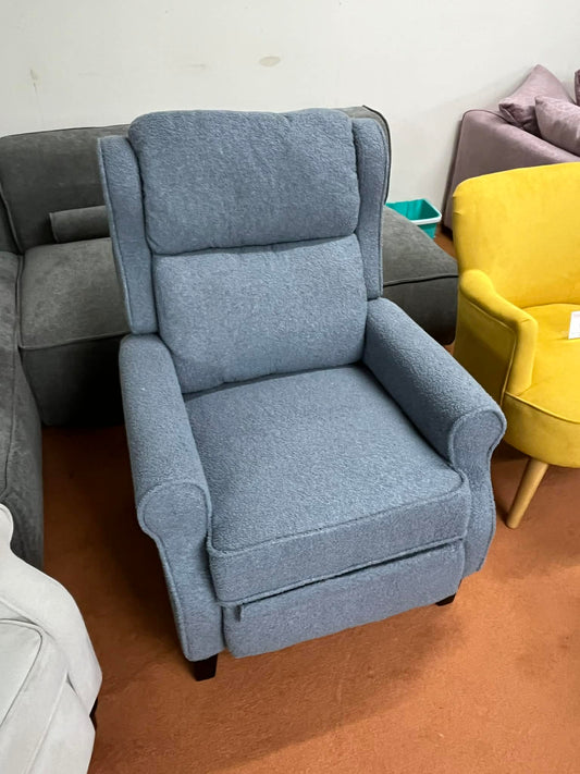 Oakland Grey Teddy Boucle Manual Reclining Armchair