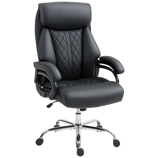 Black Faux Leather Height Adjustable Executive Office Chair