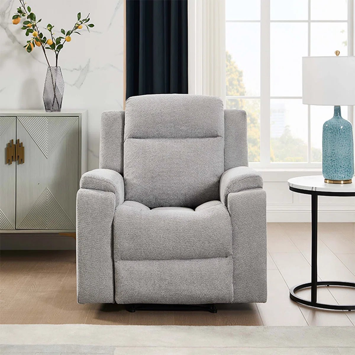 Tilly Grey Chenille Manual Recliner