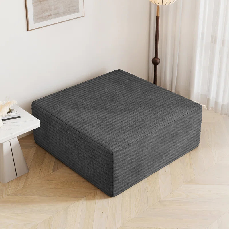 Idaho Grey Jumbo Cord Footstool