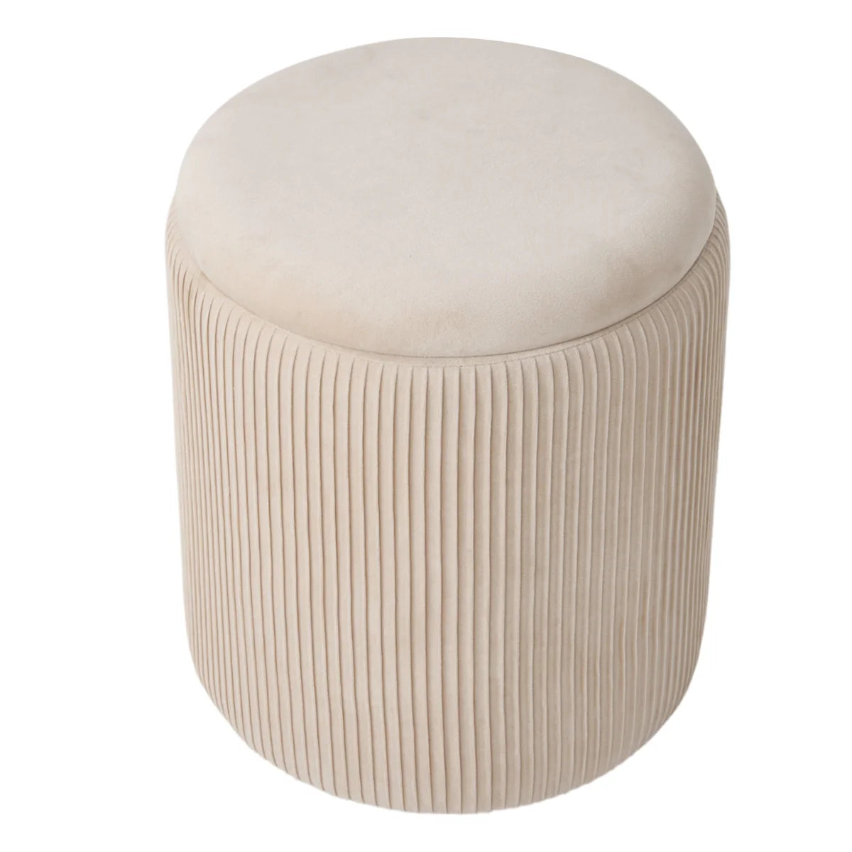 Ellen Cream Velvet Ottoman Storage Stool