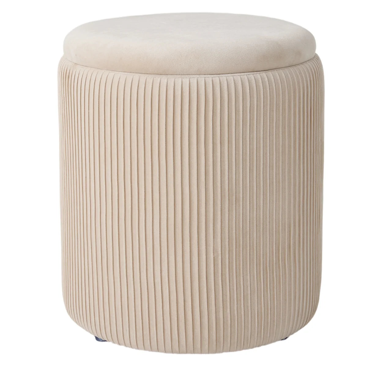 Ellen Cream Velvet Ottoman Storage Stool