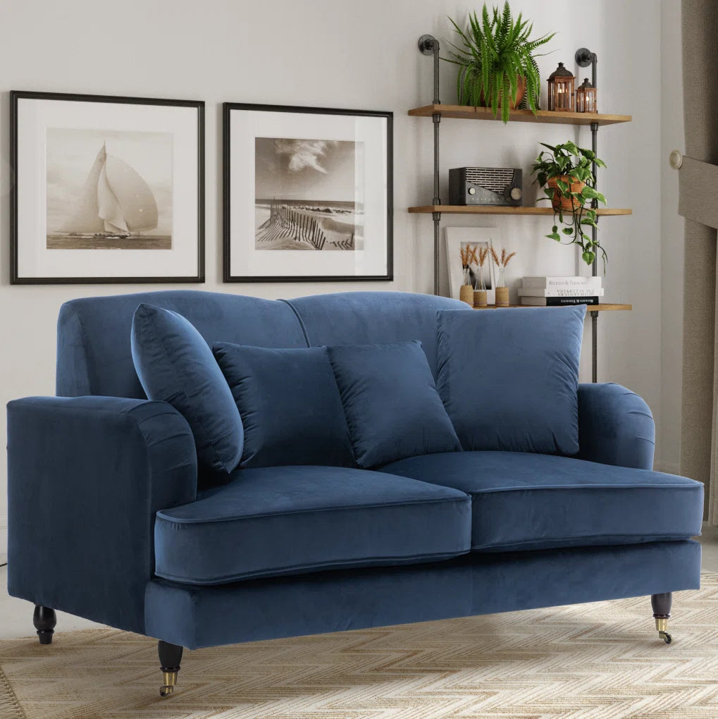 Penman 2 Seat Navy Velvet Sofa