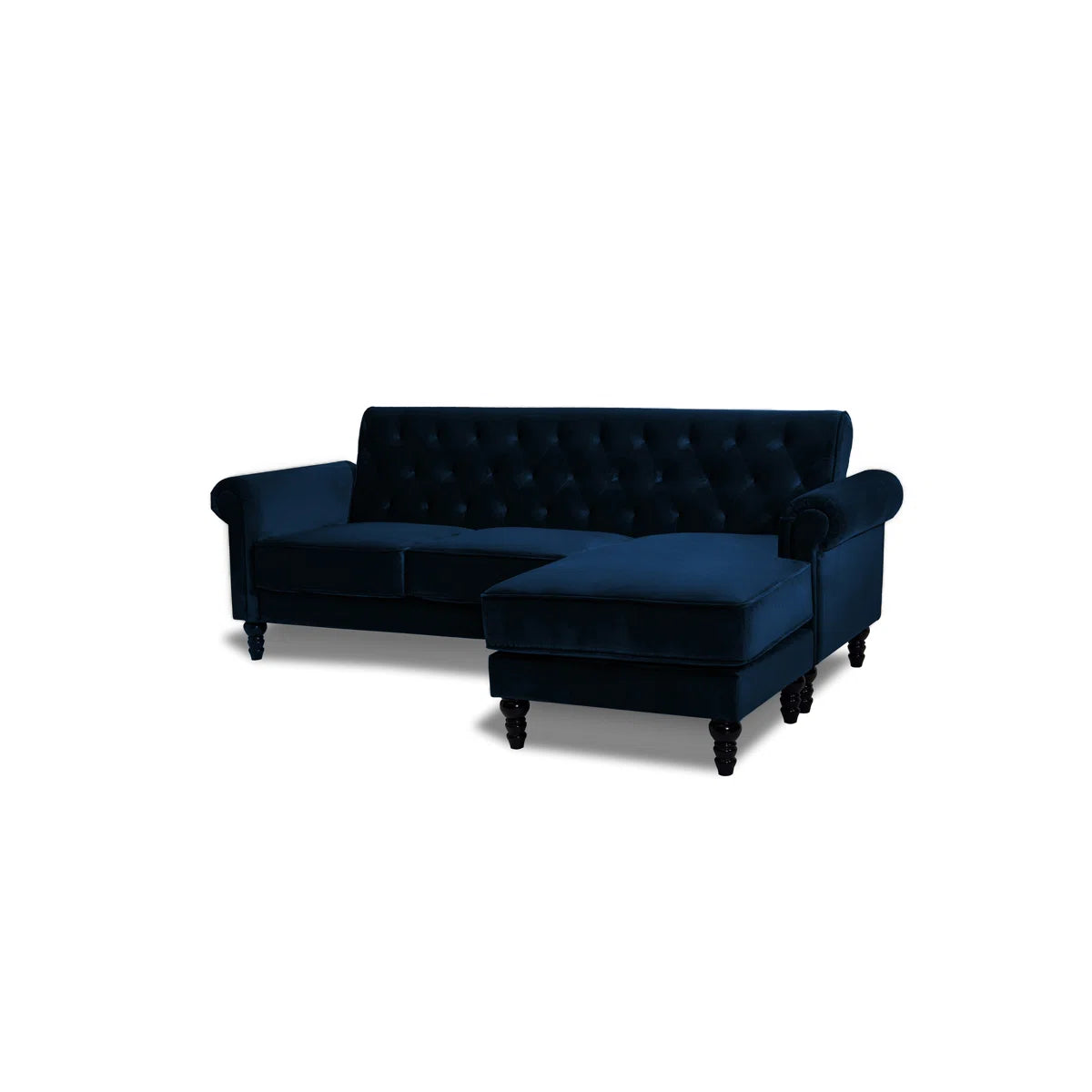 Petra 3 Seat Blue Velvet Sofa & Chaise