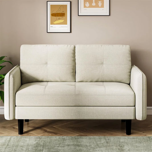 Polly 2 Seater Sofa Beige Linen Sofa