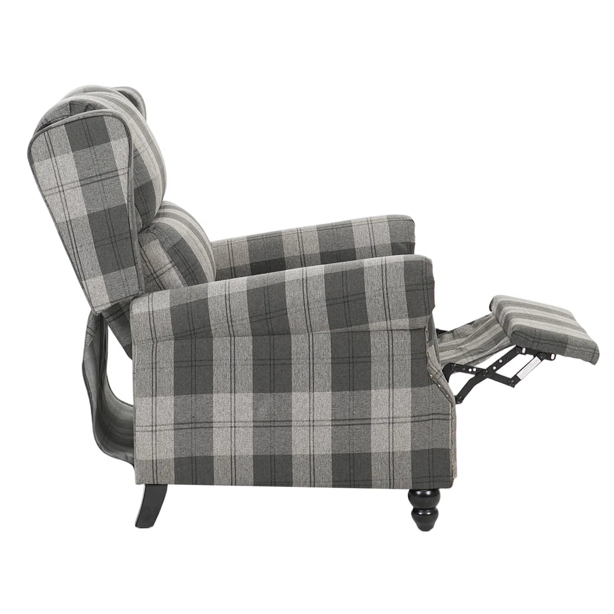 Winston Grey Check Pushback Recliner