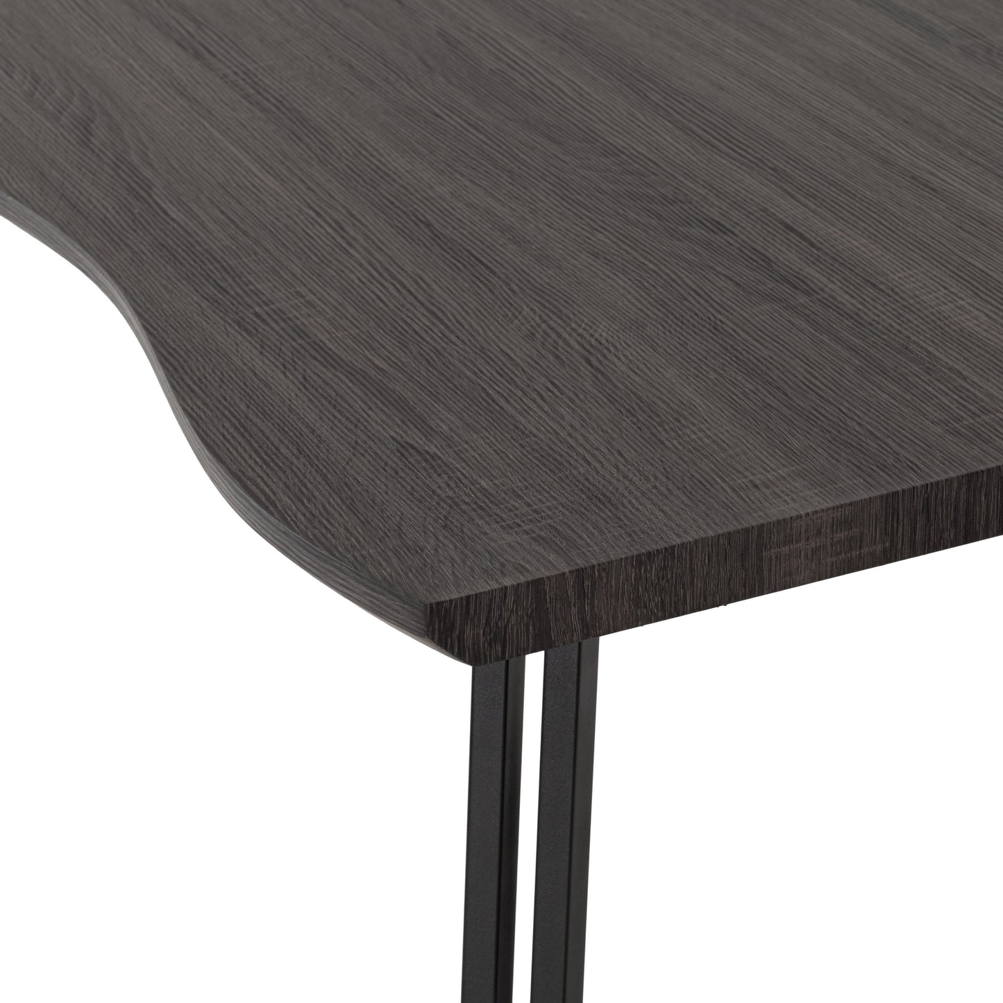 QUE Wave Edge Dining Table - Black Wood Grain