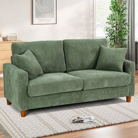 Quinn 2 Seat Green Cord Sofa