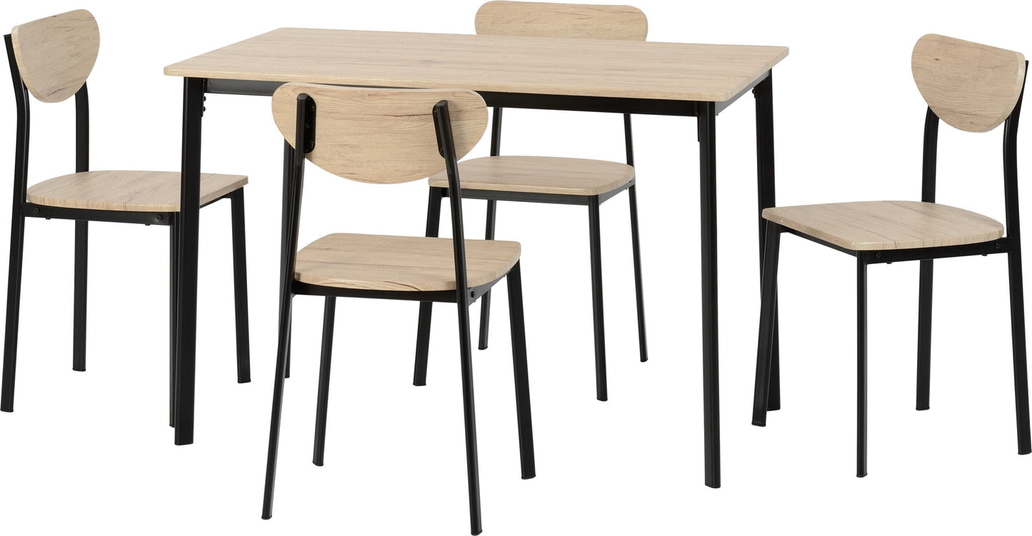 RIL Table and 4 Chairs Dining Set