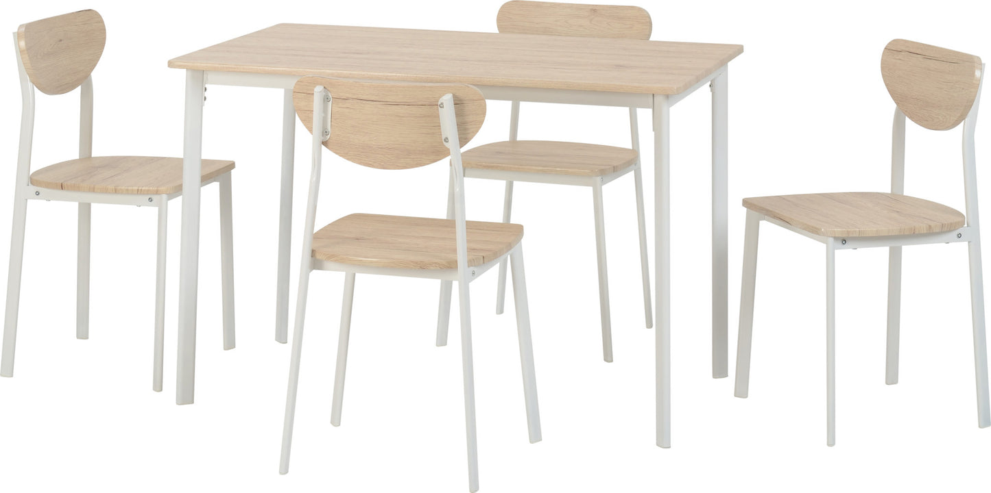RIL Table and 4 Chairs Dining Set