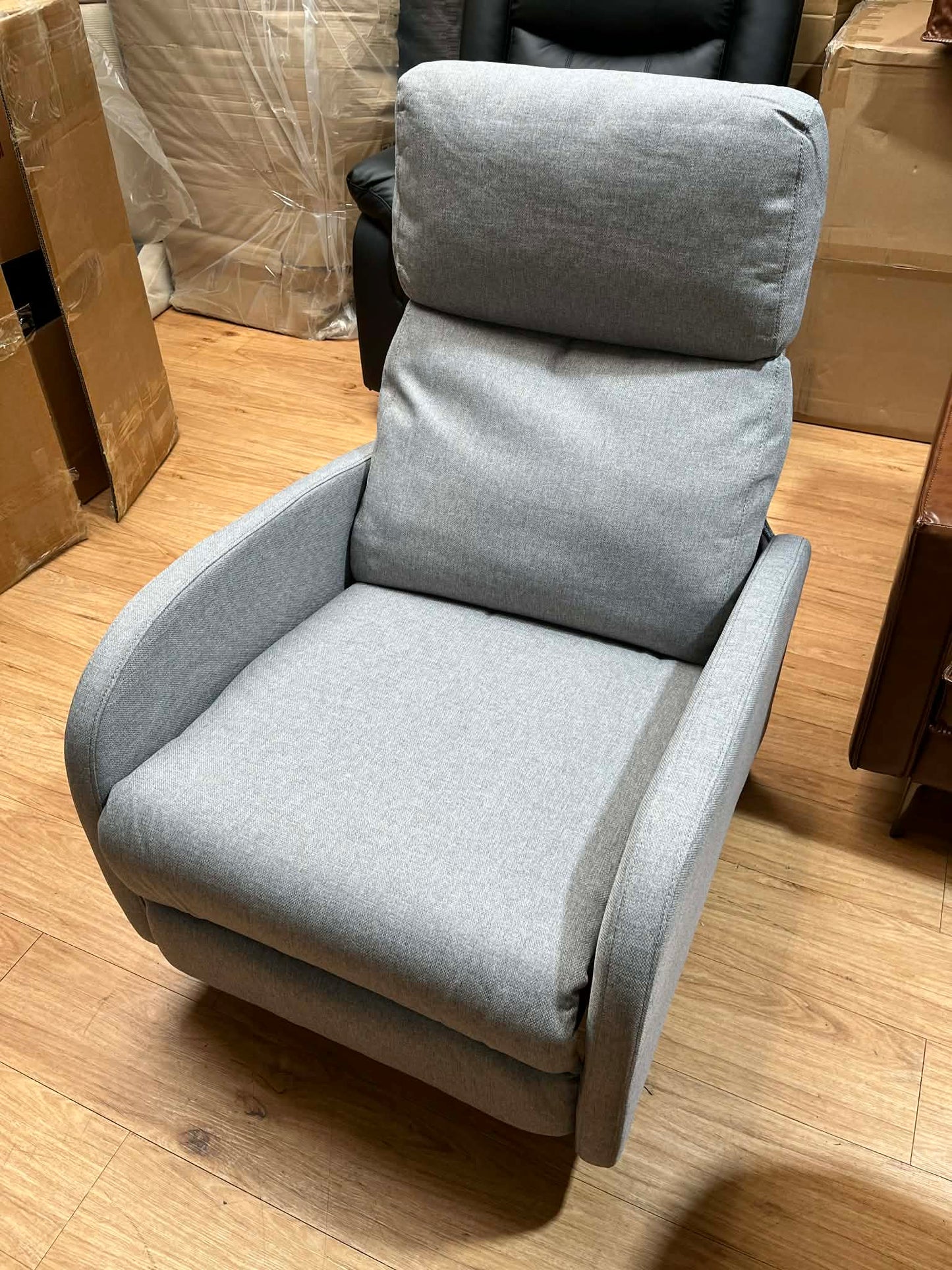 Rachel Grey Linen Lightweight Manual Recliner