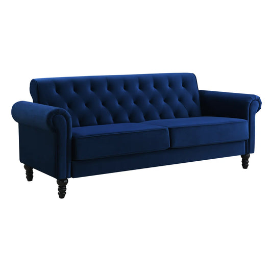Bainsbury 3 Seat Blue Velvet Sofa