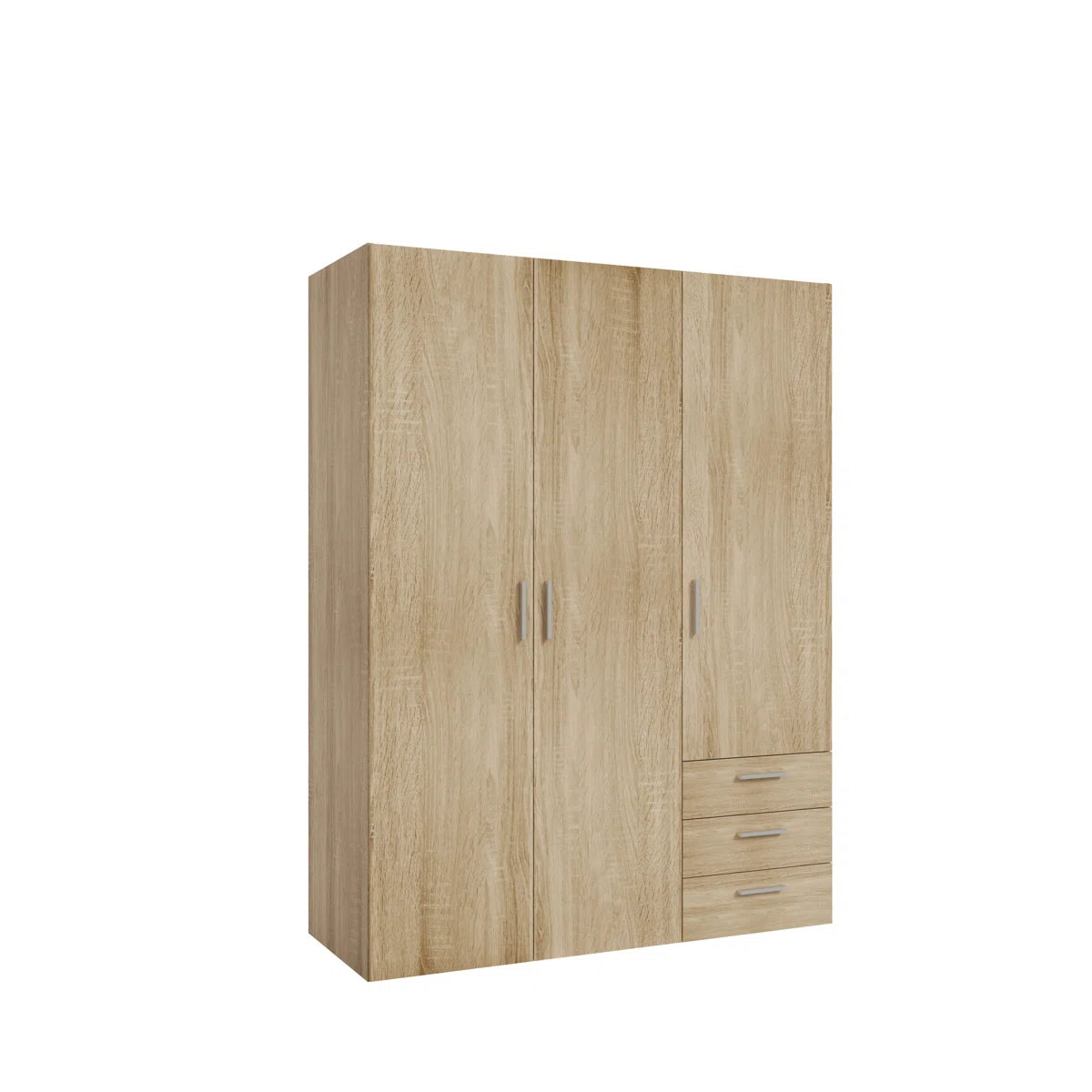 Lynn 3 Door 3 Drawer Sanoma Oak Wardrobe
