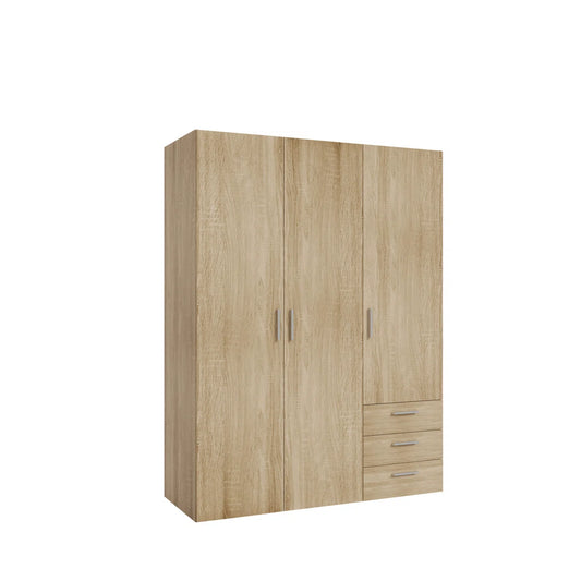 Lynn 3 Door 3 Drawer Sanoma Oak Wardrobe