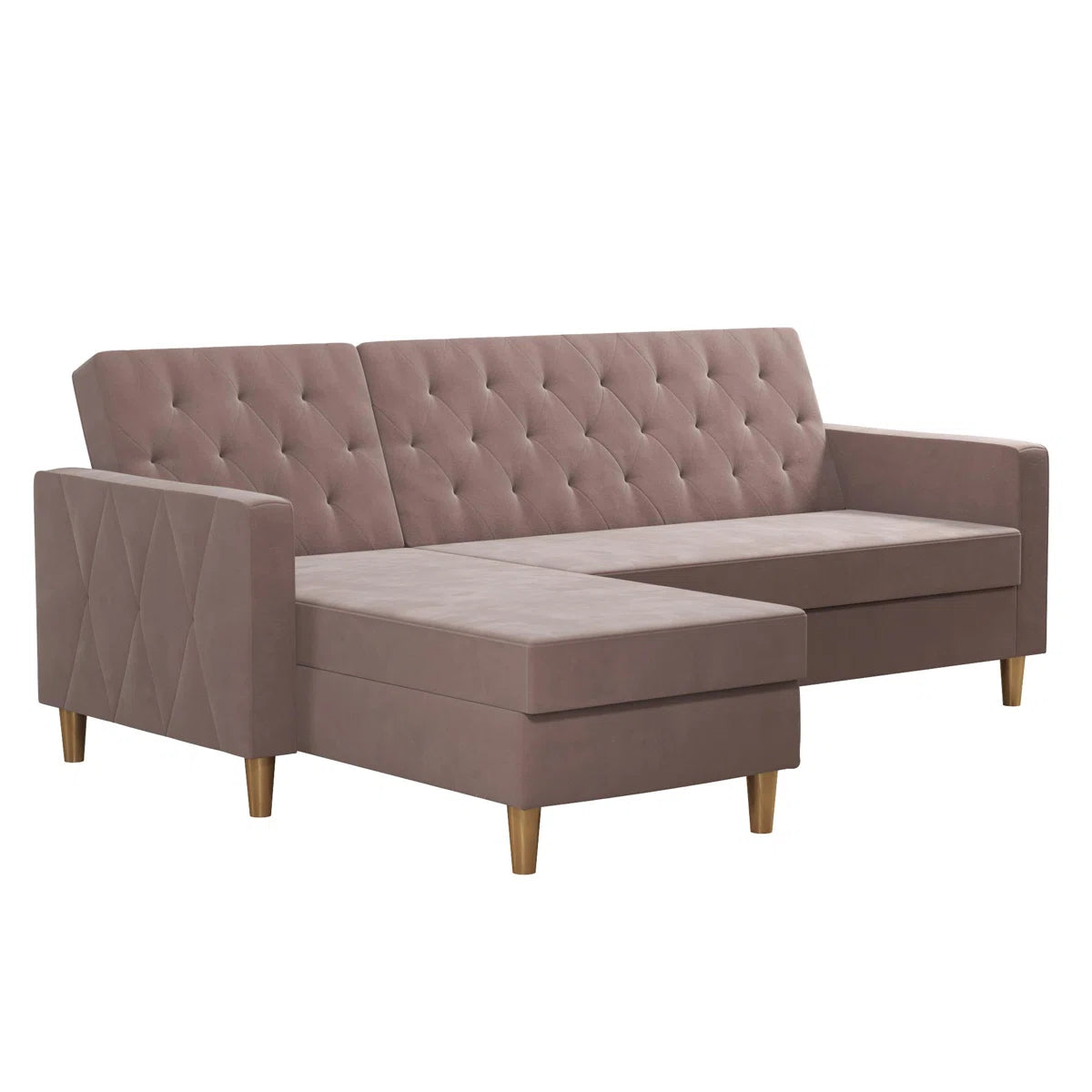 Geraldine Pink Velvet 3 Seat Reversible Clic Clac Storage Sofa Bed