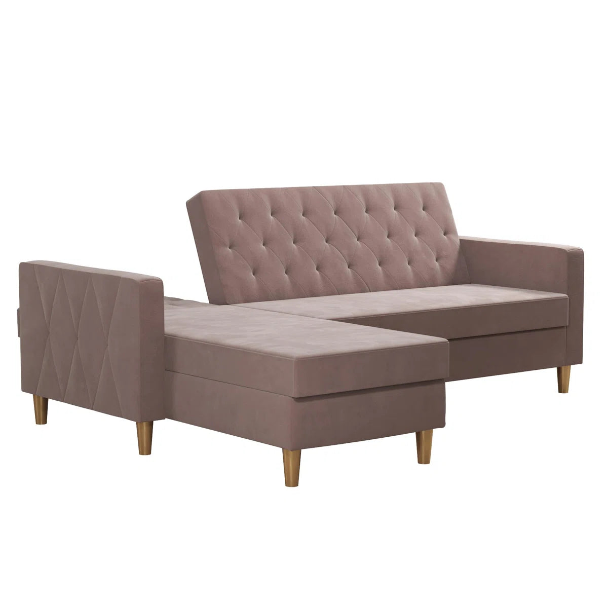 Geraldine Pink Velvet 3 Seat Reversible Clic Clac Storage Sofa Bed