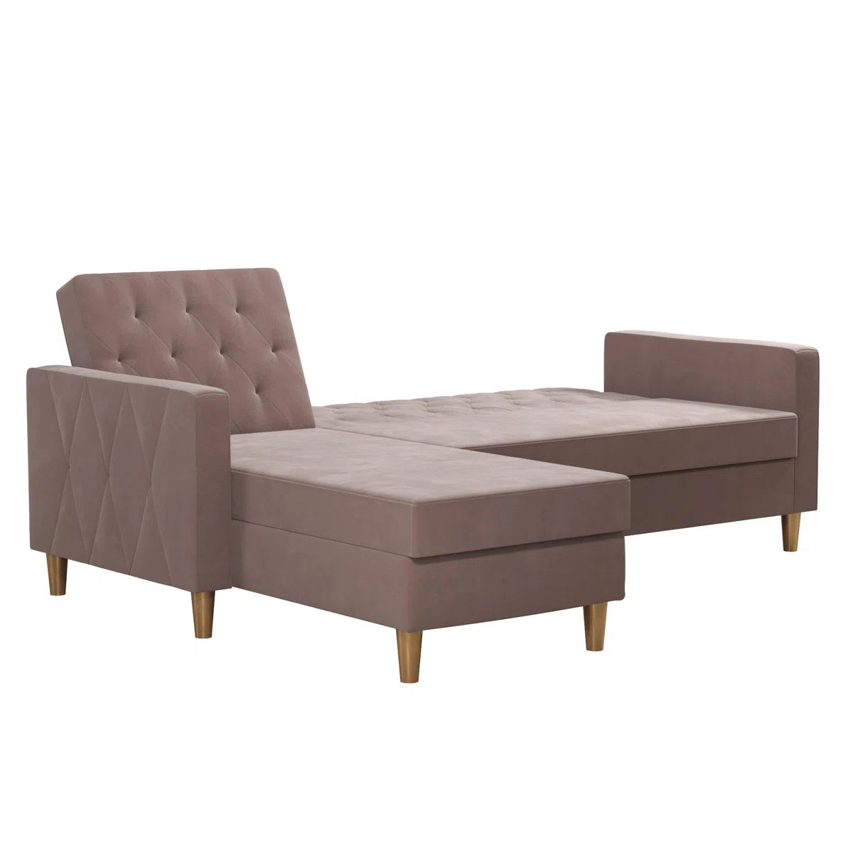 Geraldine Pink Velvet 3 Seat Reversible Clic Clac Storage Sofa Bed