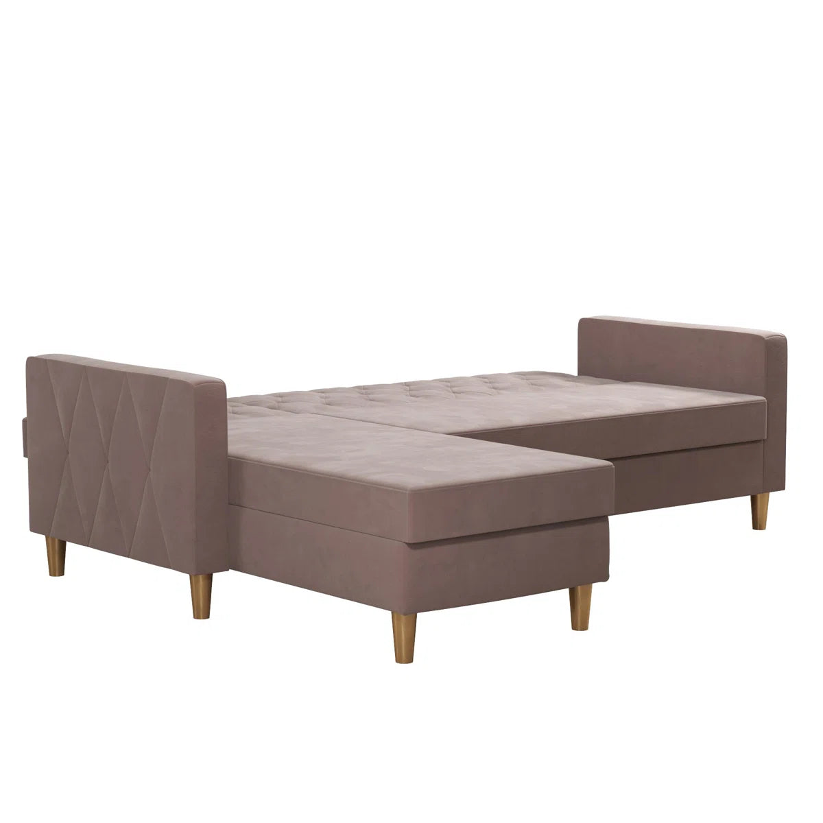 Geraldine Pink Velvet 3 Seat Reversible Clic Clac Storage Sofa Bed