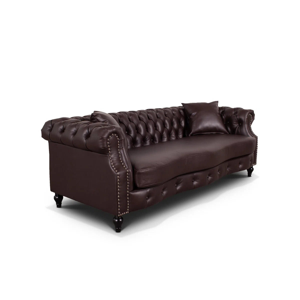 Richie 3 Seat Brown Faux Leather Chesterfield