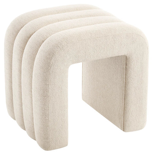 Rhianna Beige Boucle U Shaped Stool