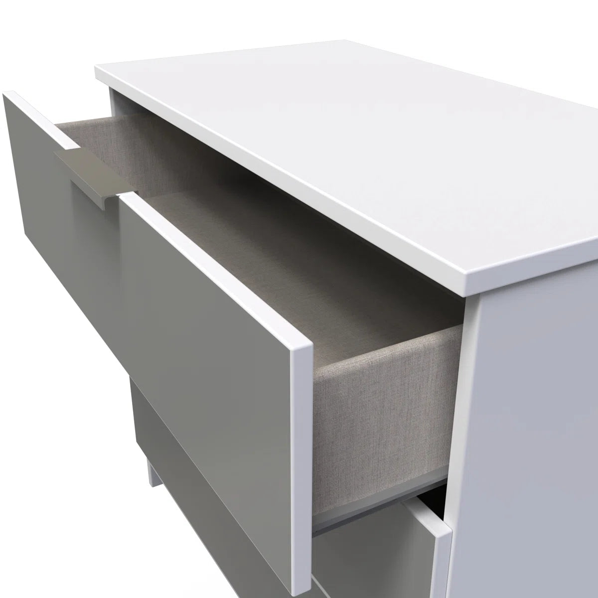 Ritzy Grey & White 3 Drawer Chest