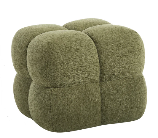 Robert Olive Green Sherpa Fleece Footstool