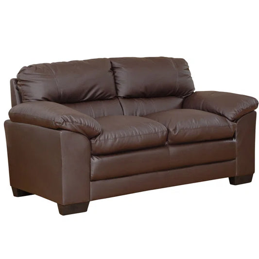 Robin 2 Seat Brown Faux Leather Sofa