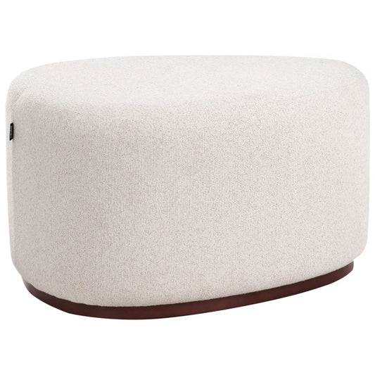 Spark Beige Upholstered Footstool/Pouffe