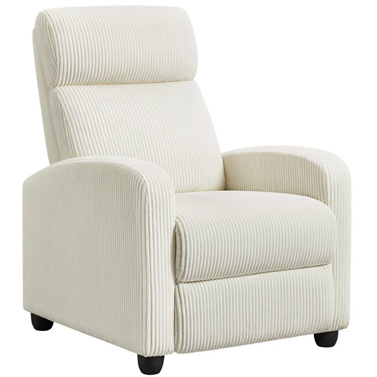 Sasha White Cord Manual Recliner Armchair