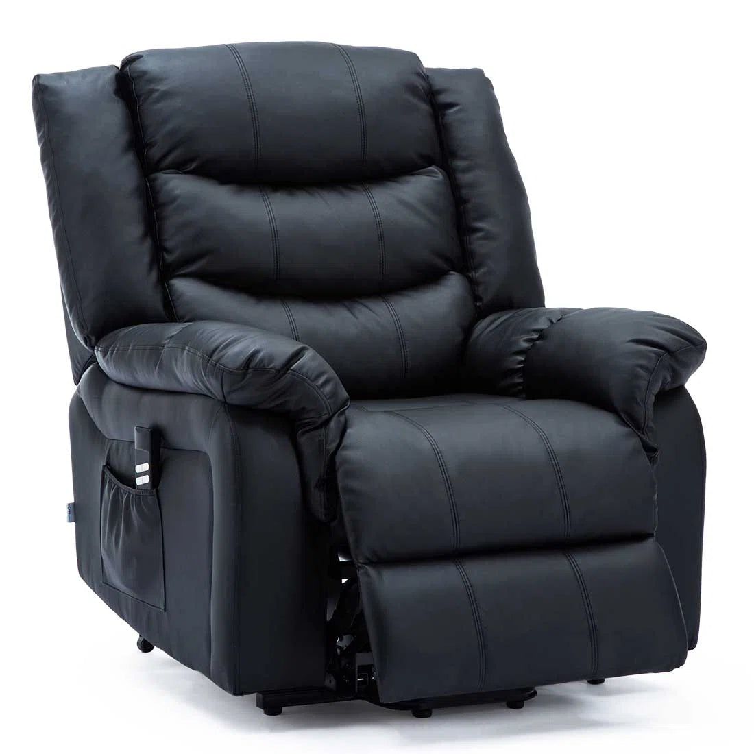 Washington Black Faux Leather Electric Rise & Recline Armchair