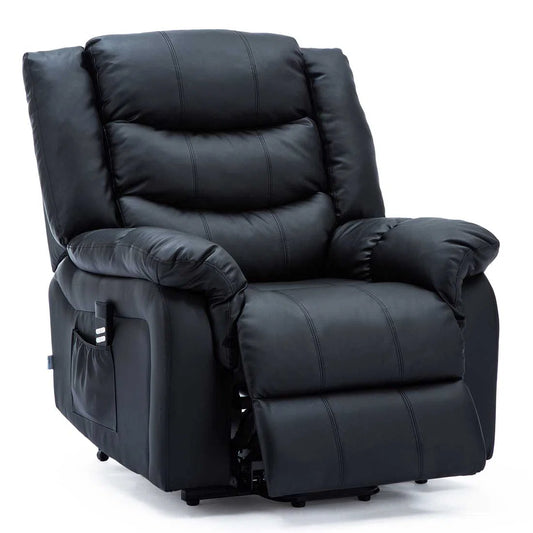 Washington Black Faux Leather Electric Rise & Recline Armchair